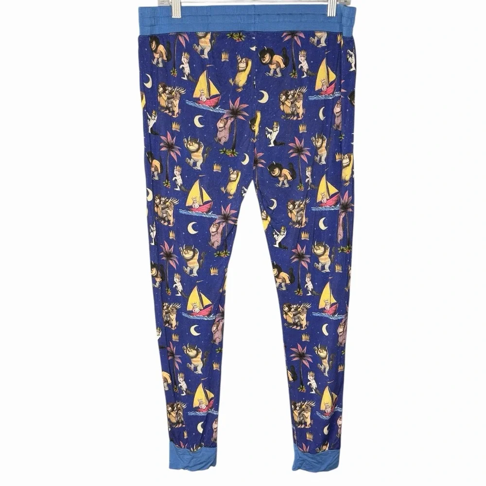 Little Sleepies Women L Where The Wild Things Are Bamboo Pajamas Set RARE Blue - Picture 5 of 10